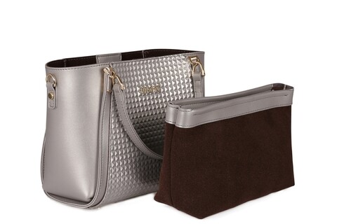 Geanta Pyramid, Beverly Hills Polo Club, 611, piele ecologica, platinum
