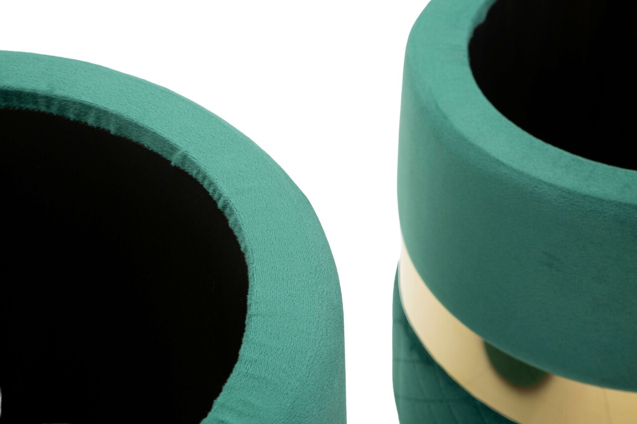 Set 2 taburete cu spatiu depozitare Sheffild, Mauro Ferretti, 37x42 cm, 28x35 cm, fier/MDf/poliester, verde - 1 | YEO