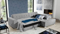 Coltar extensibil dreapta 4 locuri, ELTAP, Sorento, 296x194x78 cm, lemn/poliester, gri inchis/gri