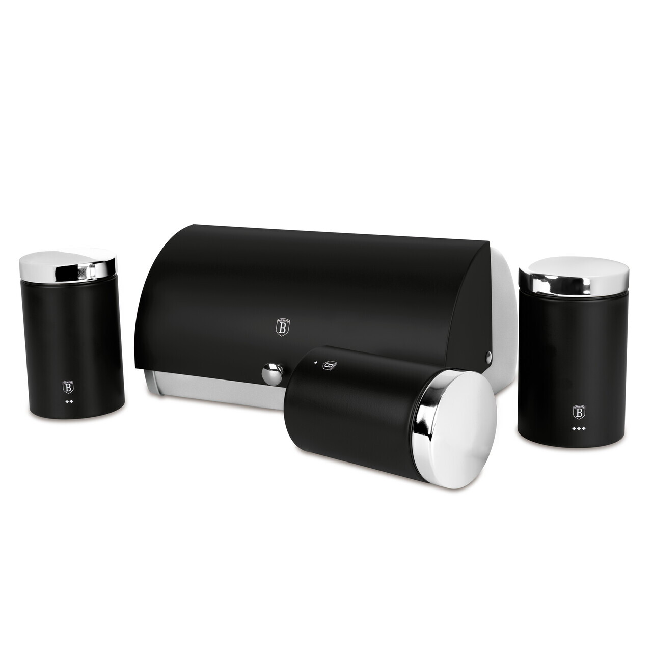 Set cutie pentru paine si 3 recipiente Berlinger Haus, Matte Black, 38.5x28x18.5 cm, inox, negru/argintiu - imagine 8