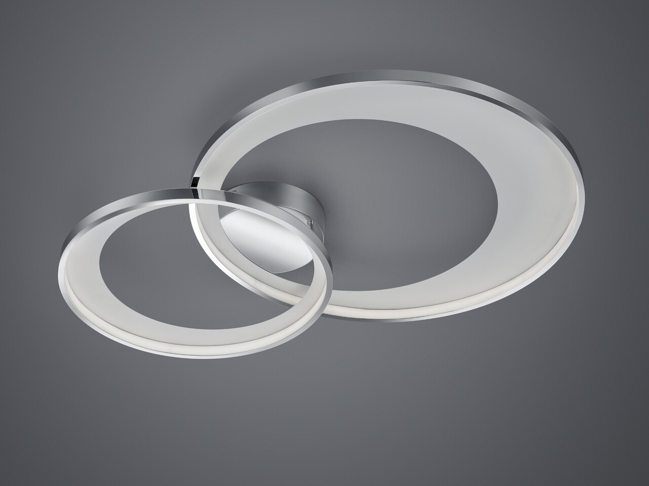 Plafoniera Granada, TRIO, 85x60x8.5 cm, 36W, 1x SMD, metal, argintiu/alb