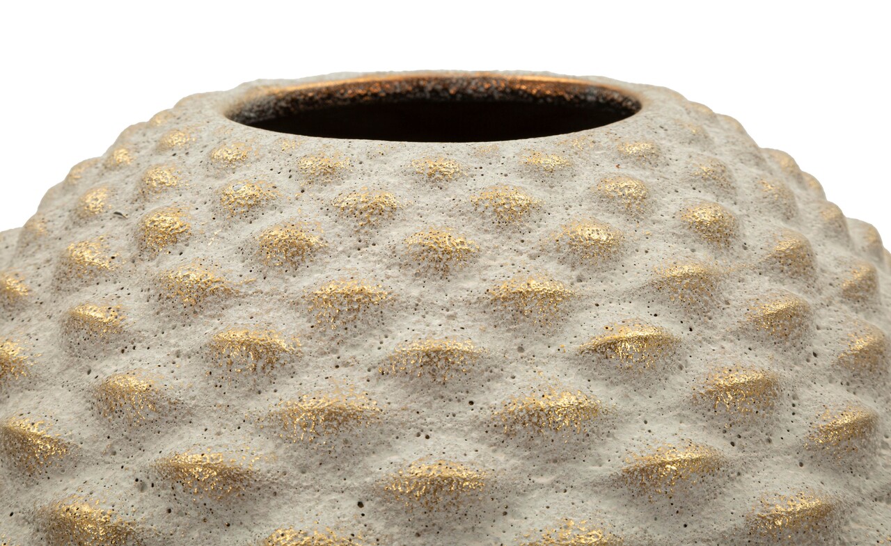 Vaza decorativa, Mauro Ferretti, Pepipas, 29.5x36 cm, ceramica, gri/auriu - view 3
