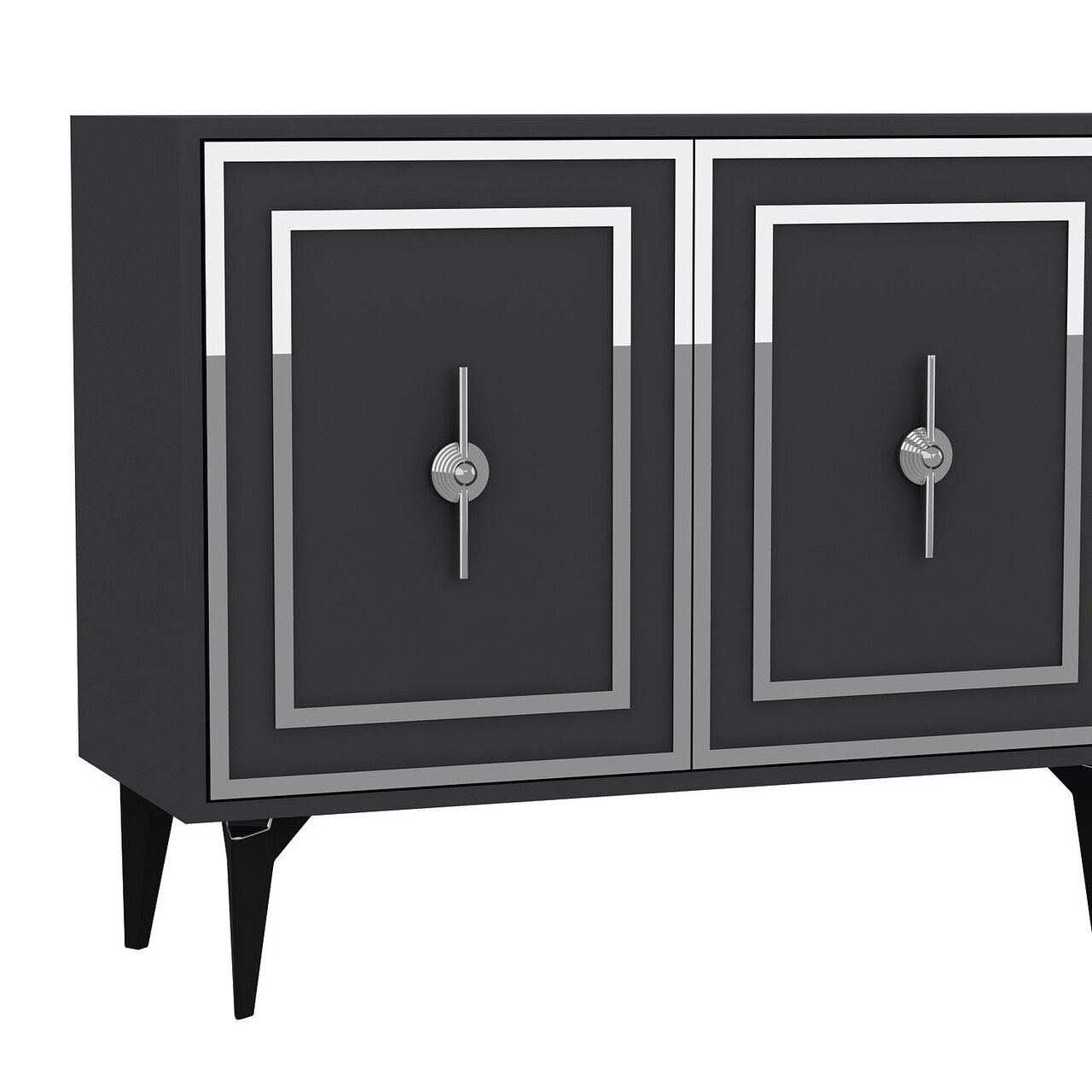 Consola, Hanah Home, Samba, 180x78.6x35 cm, PAL , Antracit / Argintiu - view 5