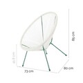 Scaun pentru gradina Acapulco, 70 x 80 x 85 cm, otel/ratan sintetic, alb/albastru cyan