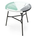 Set mobilier gradina/terasa, 2 fotolii + masuta, Corfu, otel, verde/alb/negru