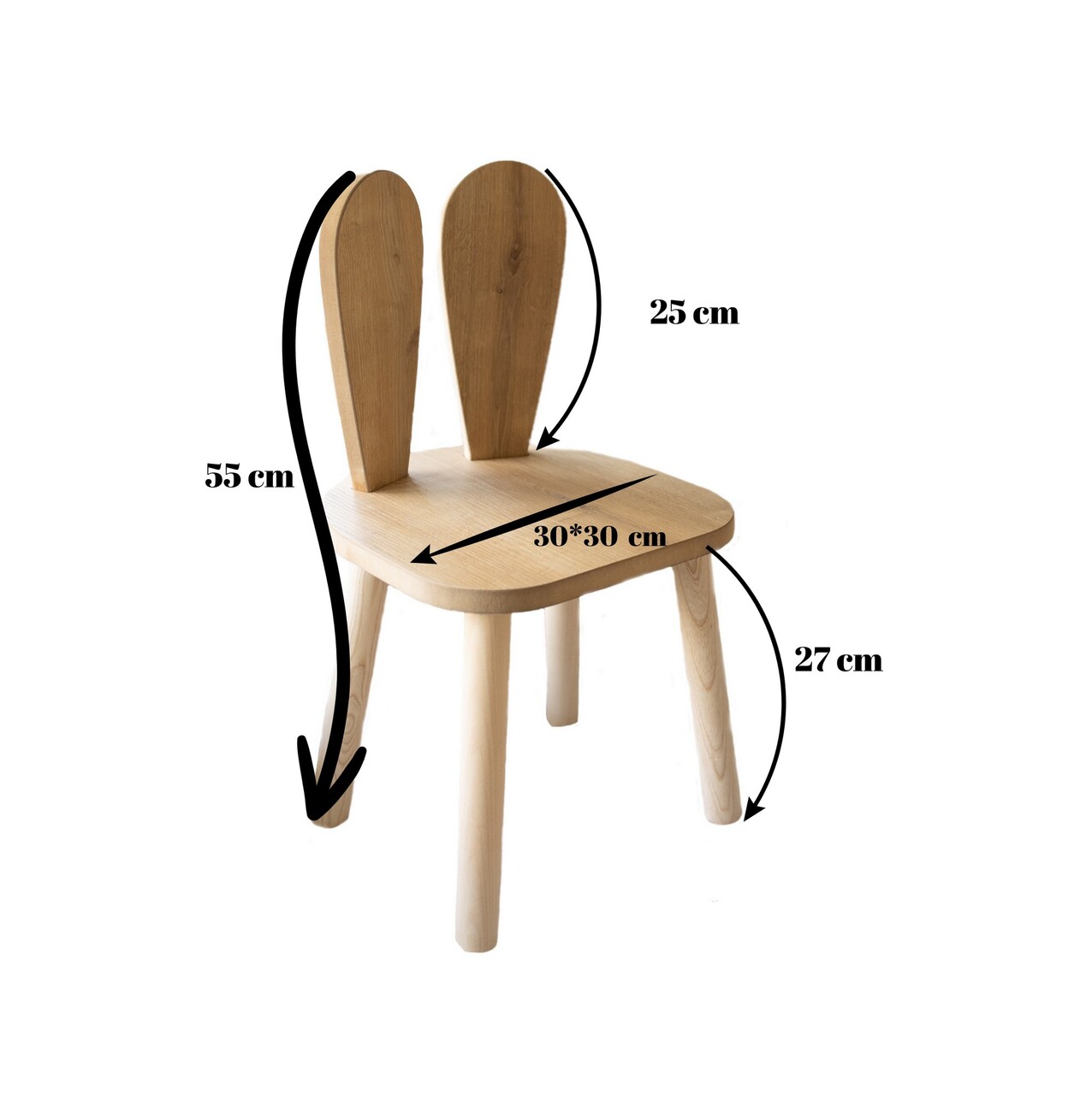 Scaun pentru copii, Bambini, Bunny Chair, Maro - 2 | YEO