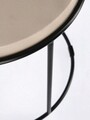 Set 2 masute de cafea Ketaki, Bizzotto, Ø48 x 40.5 cm, otel, blat cu finisaj mat antichizat, bej/teracota