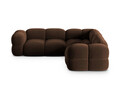 Coltar simetric 4 locuri, Loretto, Cosmopolitan Design, 250x250x68 cm, catifea, ciocolata