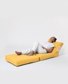 Fotoliu extensibil, Siesta, Ferndale Bean Bag, 55 - 180 cm, poliester impermeabil, galben