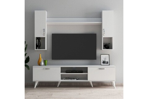 Comoda tv, tanmob, tvu0201, 180x48x35 cm, pal , alb