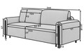 Canapea extensibila 3 locuri, ELTAP, SO-ARC-BL-01JAF, Arcadova, 244x97x97 cm, lemn/poliester, alb/negru