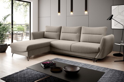 Coltar extensibil stanga 3 locuri ELTAP, LT-18VER, Silva, 276x201x100 cm, lemn/poliester, bej