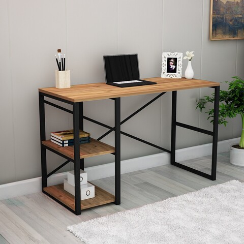 Birou athena, violet, 120x65x72 cm, pal, natural/negru