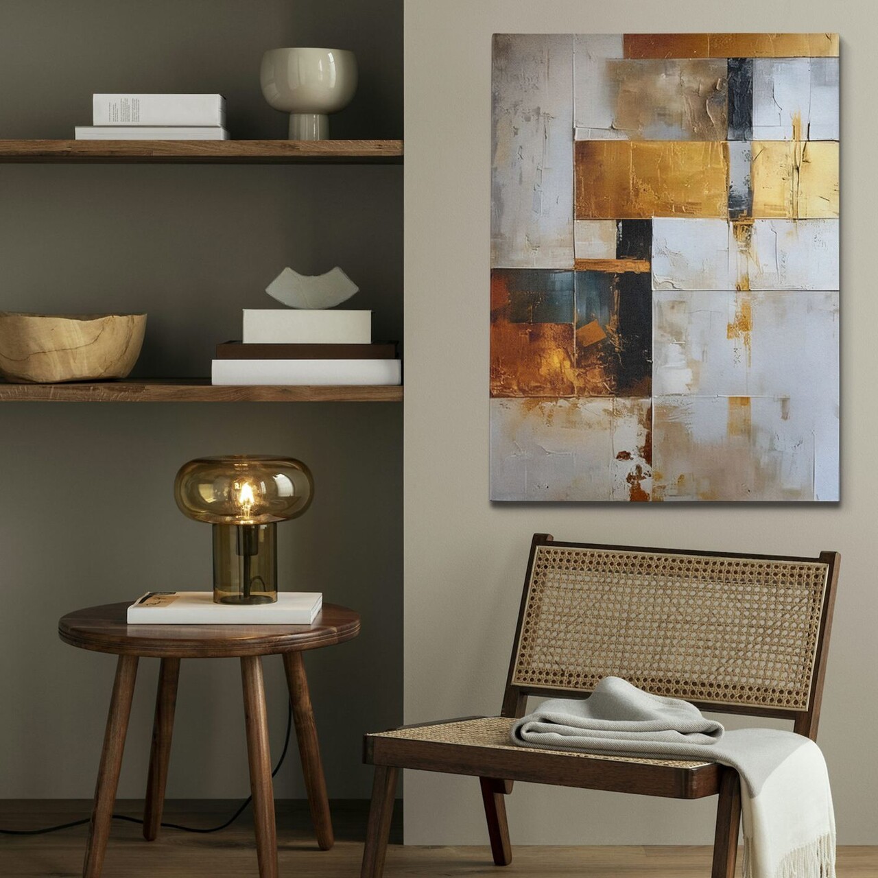 Tablou decorativ KNV10098 Cadru: 100% LEMN (grosime: 3 cm) Multicolor