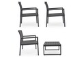Set mobilier de gradina 4 piese Kallen, Bizzotto, aluminiu/textilena 2x1, gri carbune