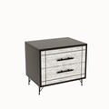 Noptiera, Kalune Design, Night, 50x55x40 cm, PAL, Gri/Negru