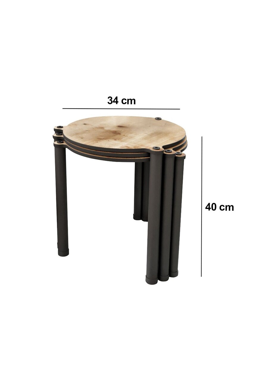 Set masute 3 piese, Poter, Lavia 3, MDF , Stejar