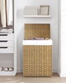 Cos de rufe, Songmics,  46x33x60 cm, 90 L, ratan sintetic/fier/bumbac, maro