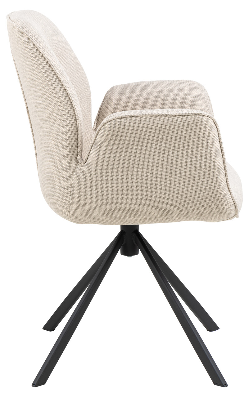Scaun Aura, Actona, 62x61x90 cm, rotativ, tesatura structurata/otel, bej - view 6