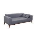 Canapea extensibila cu 3 locuri, Unique Design, 867UNQ1366, Lemn de carpen, Gri inchis