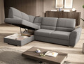 Coltar extensibil stanga 3 locuri ELTAP, LT-04LO, Siber, 270x186x93 cm, lemn/poliester, gri