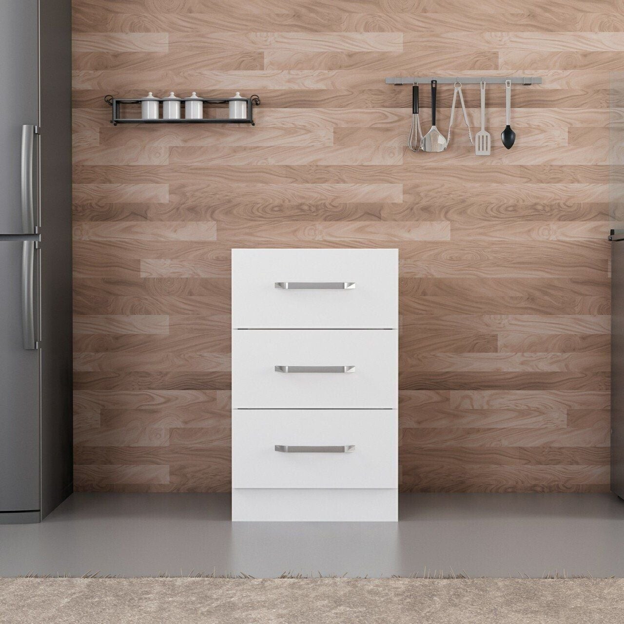 Dulap pentru bucatarie, Hanah Home, Minar, 50x87x58 cm, Alb