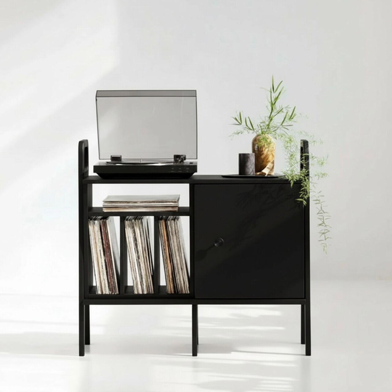 Consola, Hanah Home, CPT4689-100, 100x90x40 cm, PLACAJ CARPEN, Negru — imaginea 4
