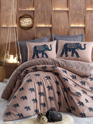 Lenjerie de pat dubla King (IT) Fil, EnLora Home, 3 piese, 250x200 cm, bumbac ranforce, multicolor