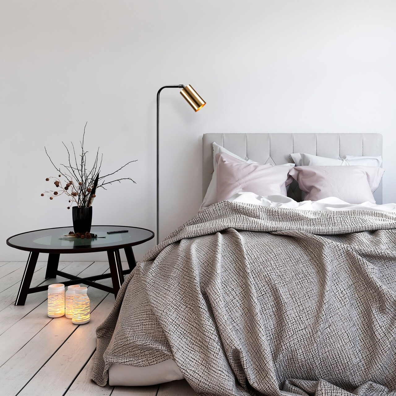 Lampadar, Emek - 4081, Tatum, 28 x 22 x 120 cm, 1 x E27, 40W, negru/aramiu antic - 2 | YEO