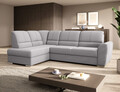 Coltar extensibil stanga 3 locuri ELTAP, LT-04GO, Siber, 270x186x93 cm, lemn/poliester, gri deschis