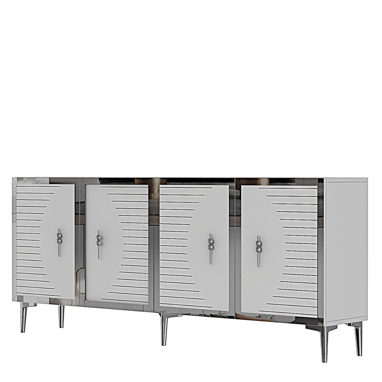 Consola, Hanah Home, Tuna 180, 180x75x32 cm, PAL , Alb / Argintiu - view 5