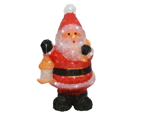 Decoratiune luminoasa pentru exterior Santa, Lumineo, 40 LED-uri, 24x20x46 cm, multicolor 24x20x46