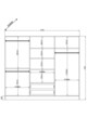 Dulap pentru haine, Rabi, Rb-122, 210x184x52 cm, Alb mat