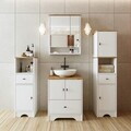 Set Dulap de Baie cu Chiuvetă și Oglindă (4 Piese), Hanah Home, 2410, MDF-LAM, Alb mat