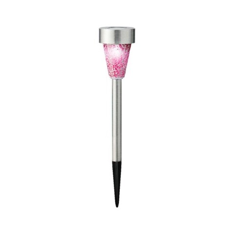 Lampa de gradina Stake, Lumineo, 7.3×28 cm, otel inoxidabil, roz 7.3x28