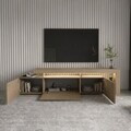 Comoda TV, Hanah Home, Beliz, 192x53x37 cm, Stejar cald / Stejar safir