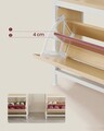 Cuier cu bancheta si pantofar Modern Design, Vasagle, 85x30x180 cm, PAL/otel, alb/natural