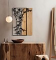 Decoratiune de perete Bamboo, Mauro Ferretti, 58x80 cm, fier/MDF, negru/maro