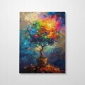 Tablou decorativ, KNV9989, Canvas, Rama din lemn (grosime 3 cm), Multicolor