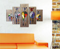 Set 5 tablouri decorative, ST283, MDF , 56 x 20 cm, Multicolor