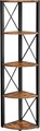 Corp biblioteca de colt cu 5 rafturi, Vasagle, 30x30x160 cm, PAL/otel, maro rustic