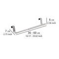 Suport extensibil prosoape pentru usa dulap/sertar, 36-60 x 6x7 cm, inox/plastic