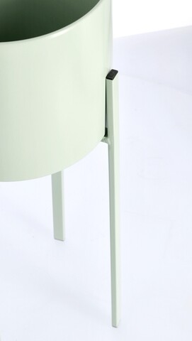 Set 2 suporturi pentru ghiveci Ester Round, Bizzotto, Ø 23 x 55 cm, otel, verde sage