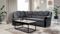 Coltar extensibil stanga 3 locuri ELTAP, L-086, Lord, 243x180x112 cm, lemn/poliester, gri inchis/negru