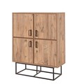 Bufet Quantum Solo, Sapphire, 93x36x115 cm, natural/negru