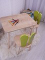 Set masa si scaun pentru copii, Bambini, Bunny Two Chair Set, Verde fistic / Maro