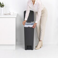 Cos de gunoi cu pedala, Brabantia, StepUp, 40 L, 35.2x28x66.6 cm, polipropilena, gri inchis