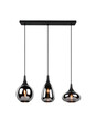 Lustra Lumina, TRIO, 60x6.5x150 cm, 40W, 3x E14, metal, negru mat/argintiu