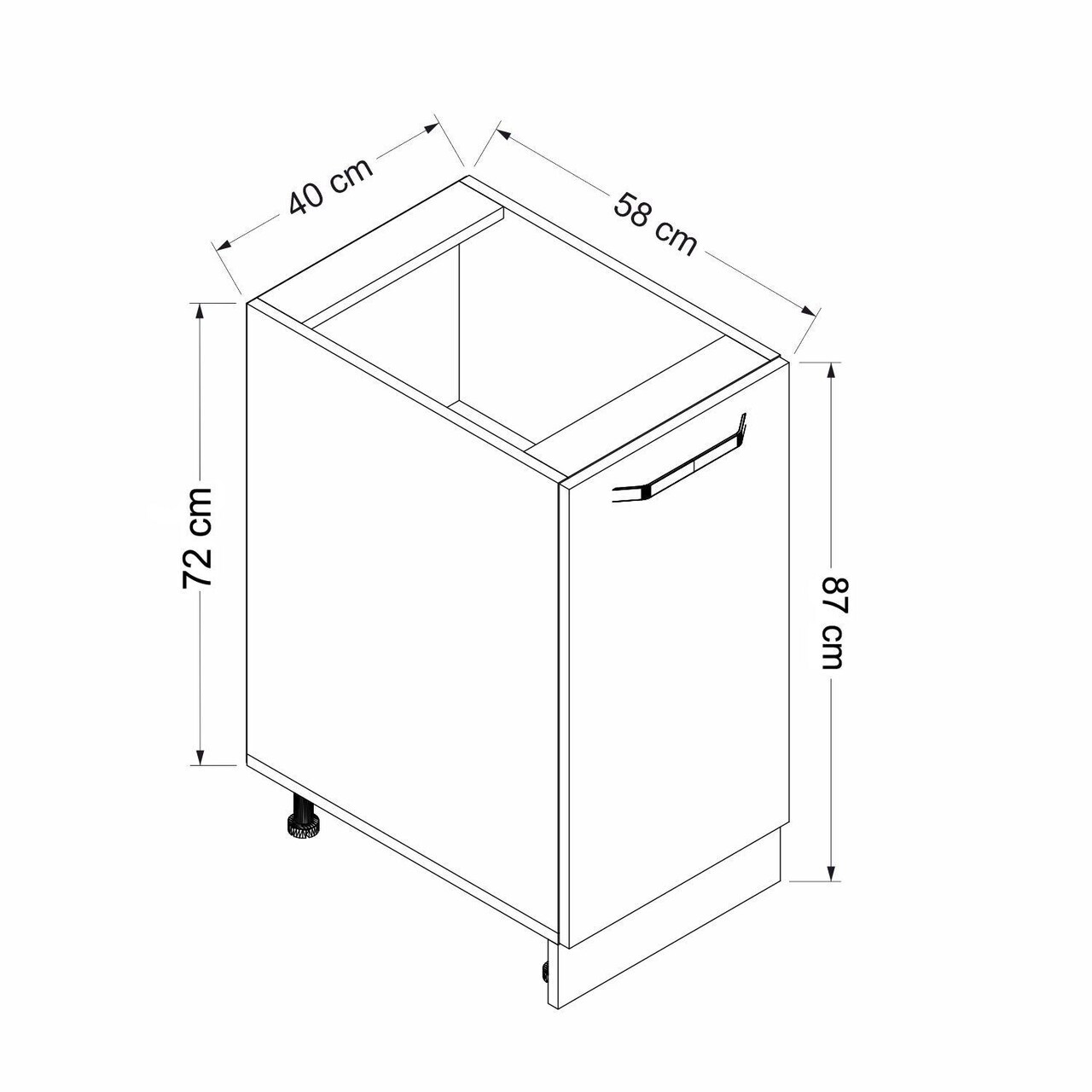 Dulap pentru bucatarie, Hanah Home, Minar, 40x87x58 cm, Alb — imaginea 7
