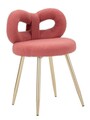 Scaunel Ilary Mini, Mauro Ferretti, 40x40x67 cm, MDF/fier/poliester, roz/auriu
